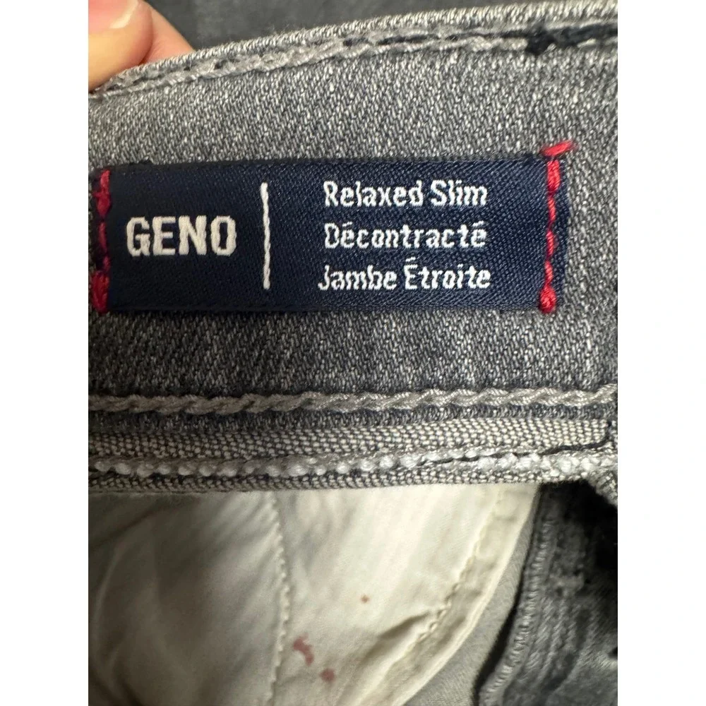 True Religion Geno Relaxed Slim Moto Jeans Gray Ribbed Biker Denim Pants